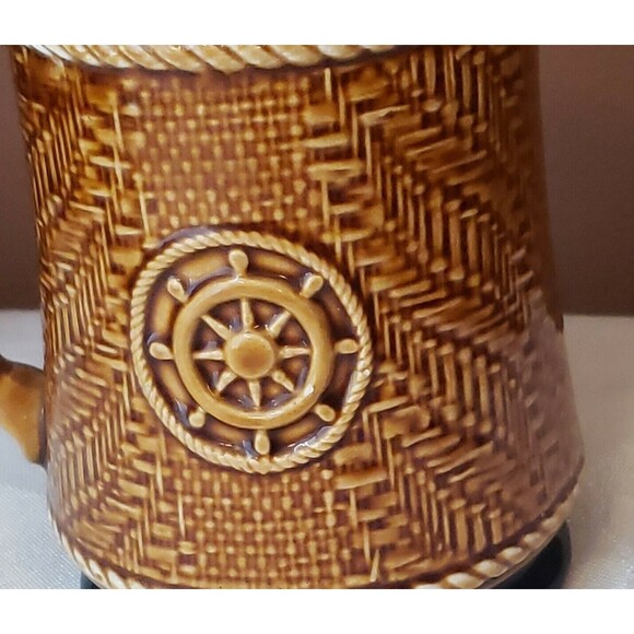 Vintage Deville Beer Mug Schooner Ship Nautical Raised Design Made in Japan - Picture 6 of 11